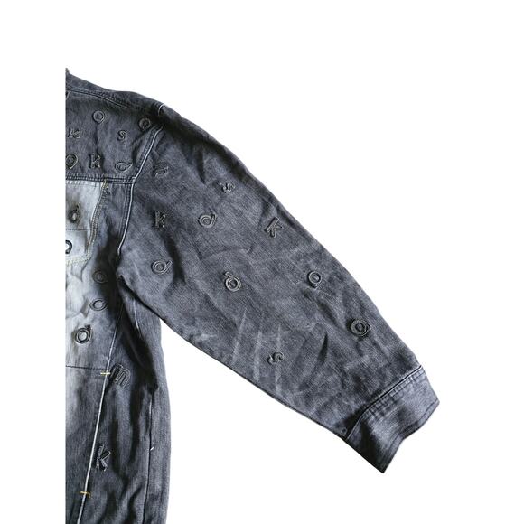 Akademiks Vintage 90s Button Down  Denim Jacket Black/Grey 3XL - Picture 4 of 11